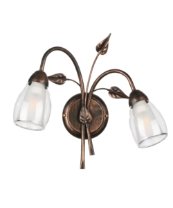 APPLIQUE 2 LUCI ONLI "LILIANA" BRONZO E14